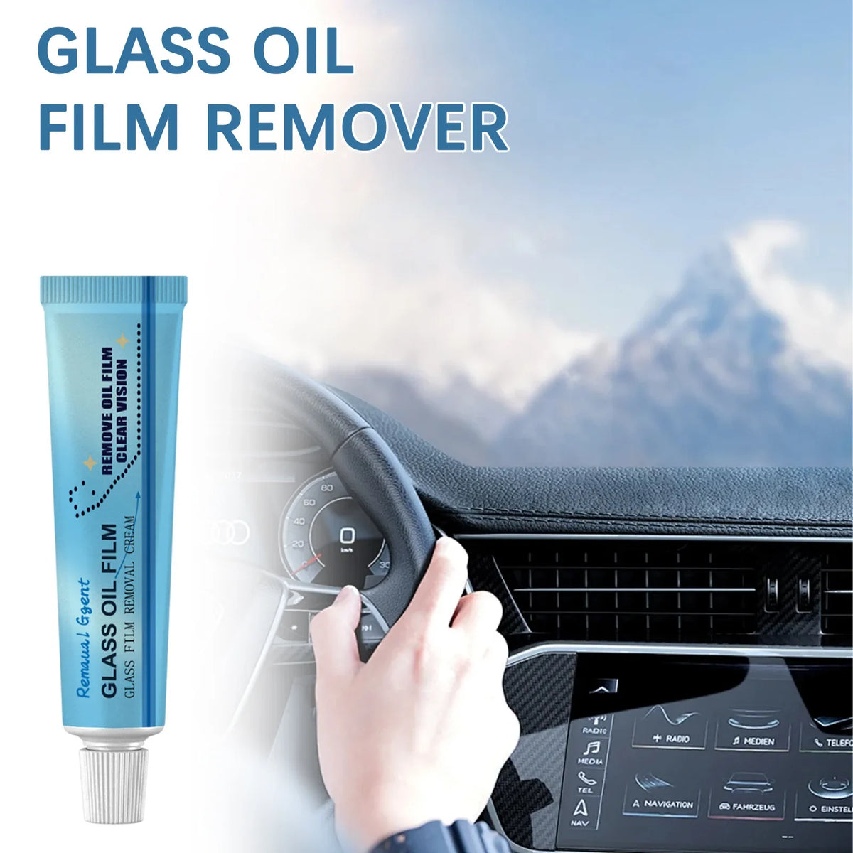 Car Glass Oil Film Remover – Streak-Free Cleaner Kit 30g