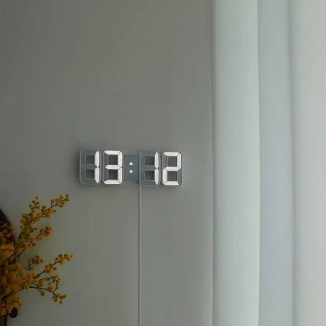 LED Digital Wall Clock with Alarm, Temperature & Date Display