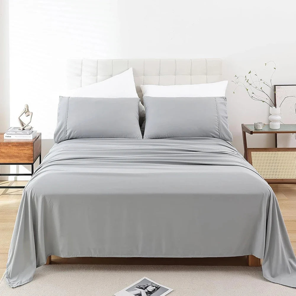 BATTILO 4-Piece Microfiber Bed Sheet Set | Twin to King