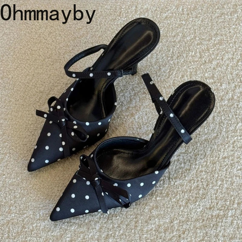 Women's Pointed Toe High Heel Sandals & Butterfly-Knot Mules