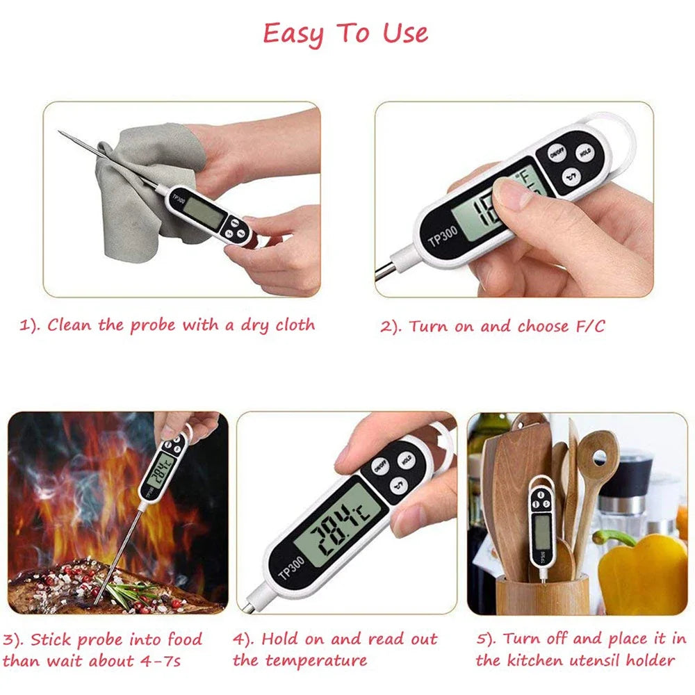 Stainless Steel Probe Cooking Food Barbecue Stove Water Milk Oil