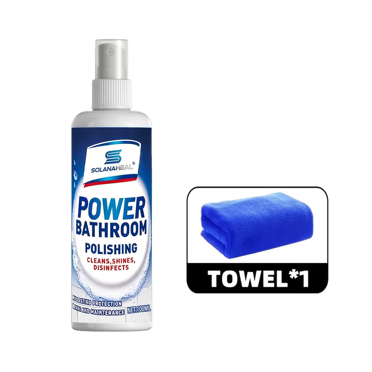 Power Bathroom Polishing Spray – Cleans, Shines & Disinfects