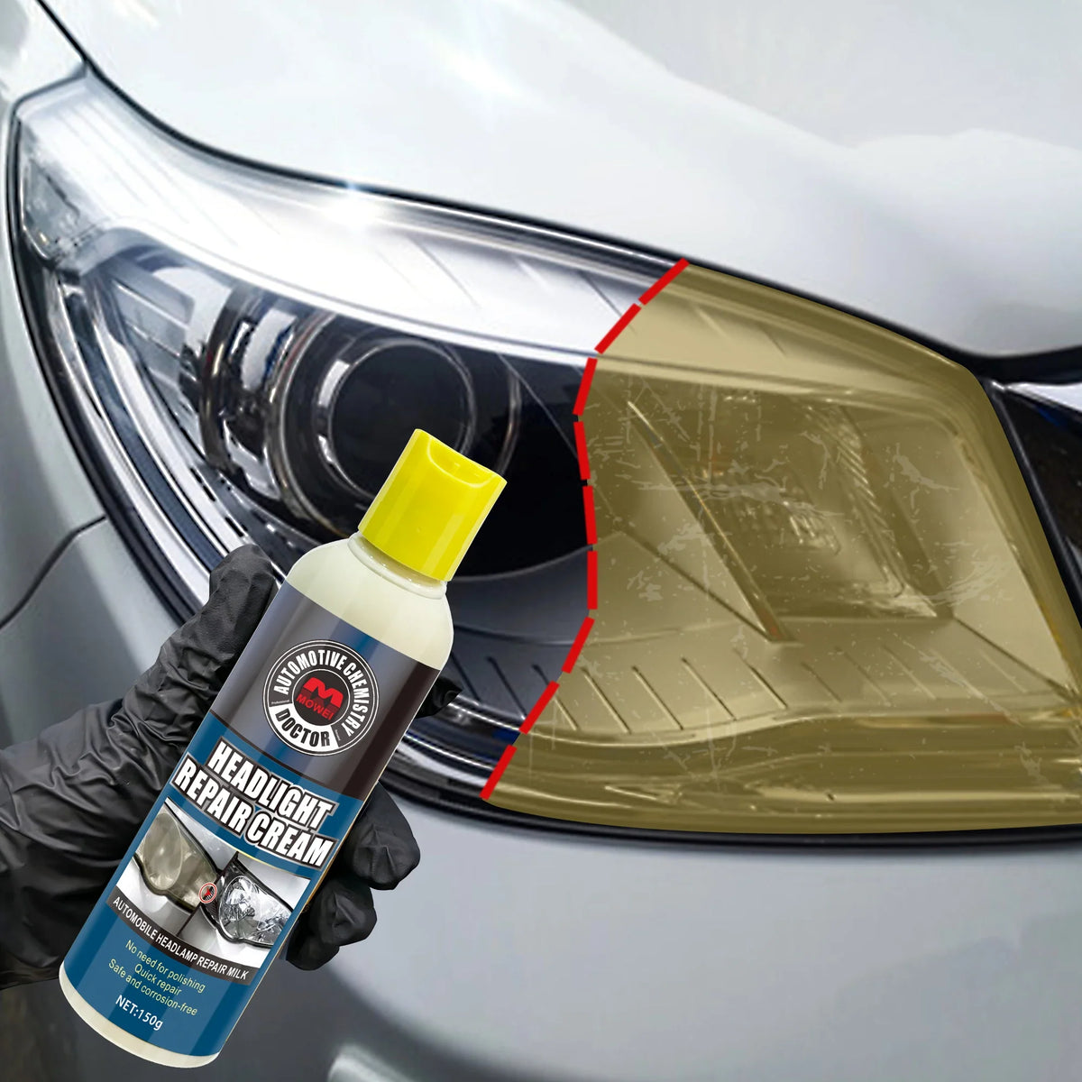 Professional Headlight Restoration Kit – No-Polish Wipe Formula