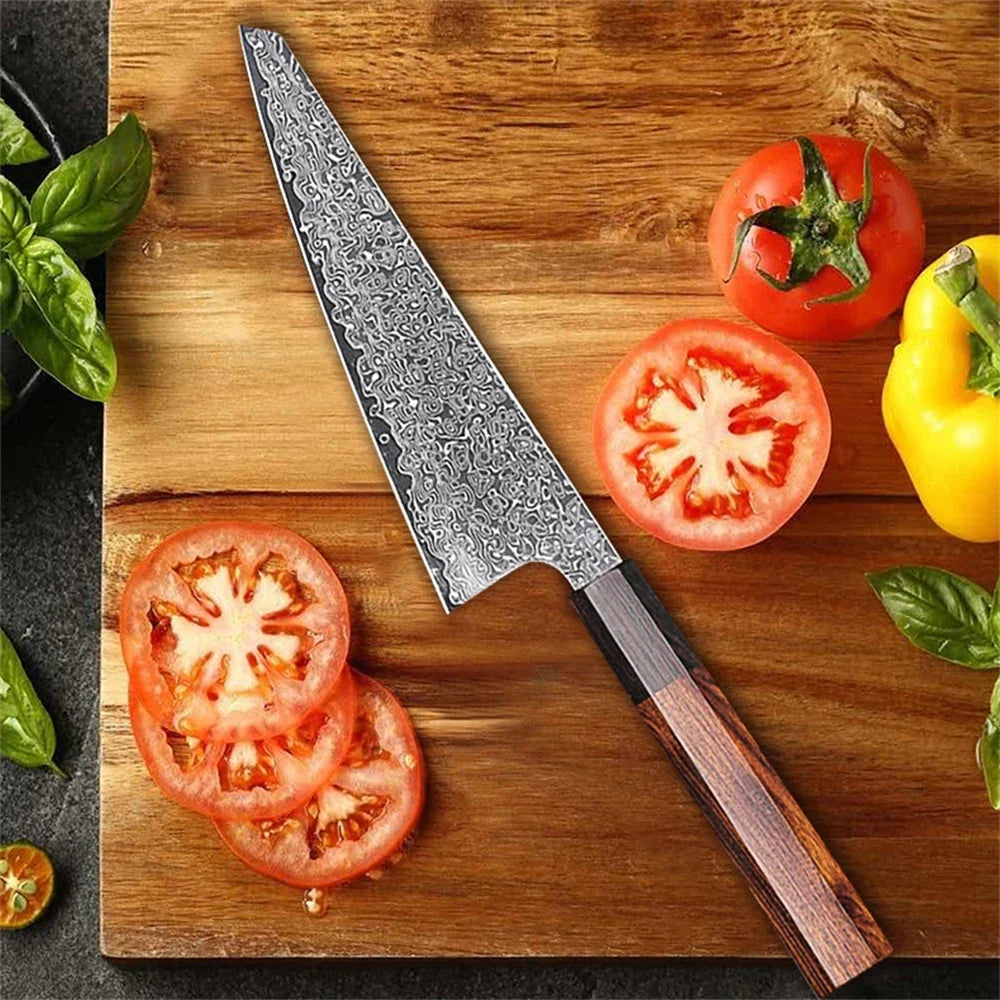 67-Layer Damascus Steel Honesuki Knife – Hand Forged Boning