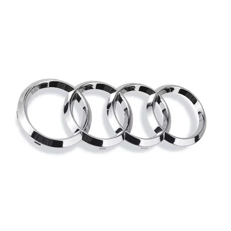 4-Ring ABS Emblem Badge for Audi A3 A4 A5 A6 Q5 Q8 TT | Black/Silver