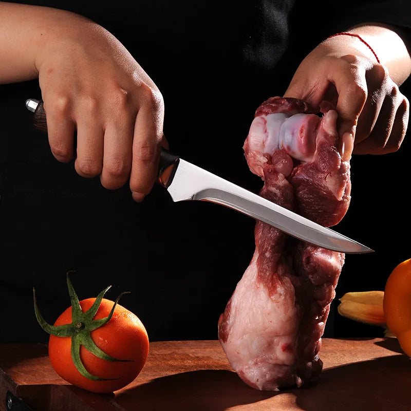 Damascus Steel Boning Knife – 26cm Chef Knife Wooden Handle