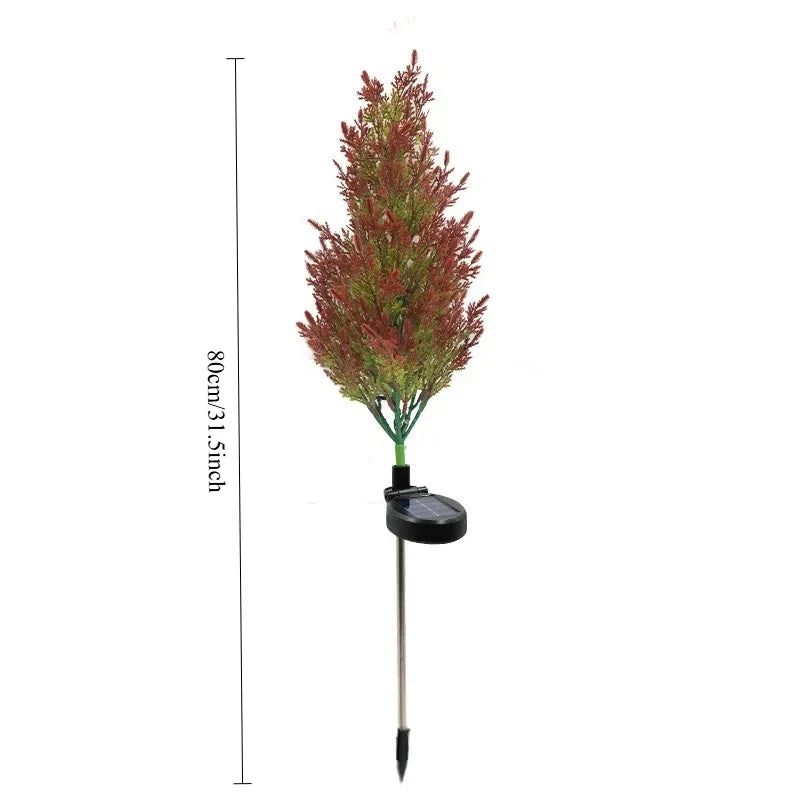 Solar Pine & Cypress Tree Garden Stake Lights – Waterproof LED
