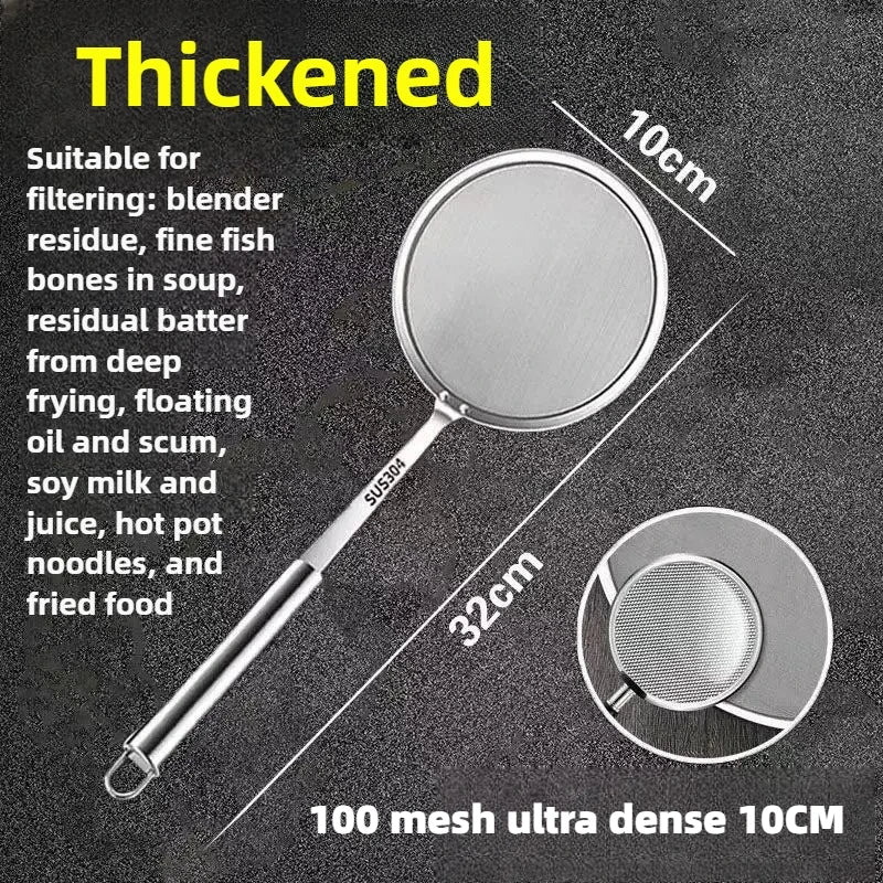 304 Stainless Steel Skimmer Spoon – Fine Mesh Oil Strainer