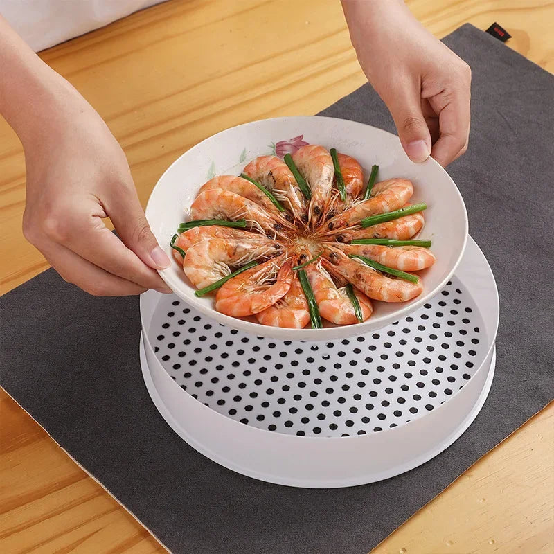 Double Plastic Steamer Microwave Oven Circular Covered Stackable Rice