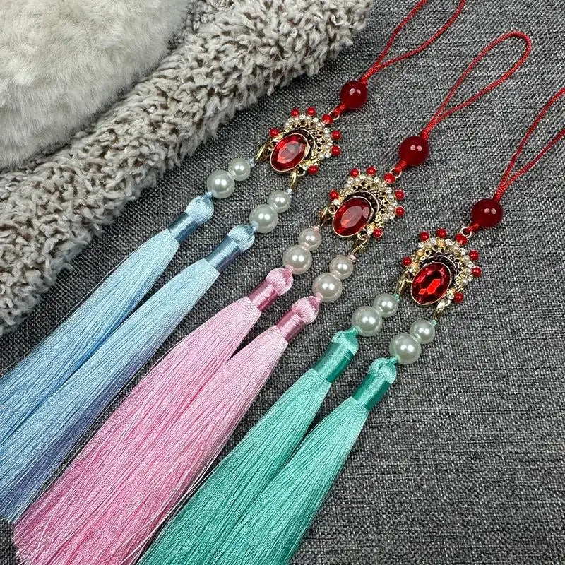 Antique Hanfu Tassel Pendant | Ethnic Cheongsam Décor 25cm