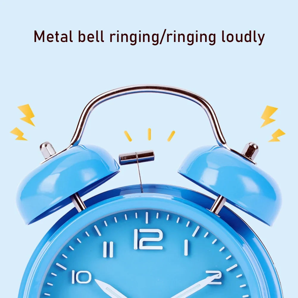4-Inch Mini Round Silent Alarm Clock | Bedside & Dorm