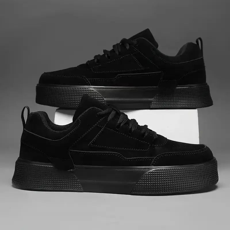Men's Suede Low-Top Lace-Up Sneakers – Casual Street Style