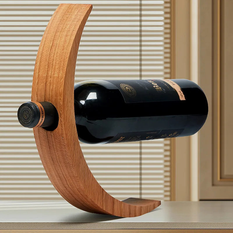 Wooden Balanced Wine Bottle Rack Home Creative Hanging Bamboo Club