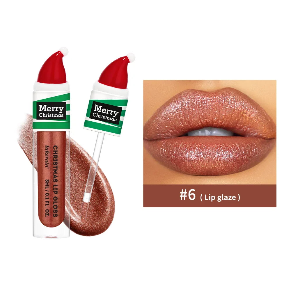 Christmas Lip Gloss Set – 6 Colors, Long-Lasting & Moisturizing