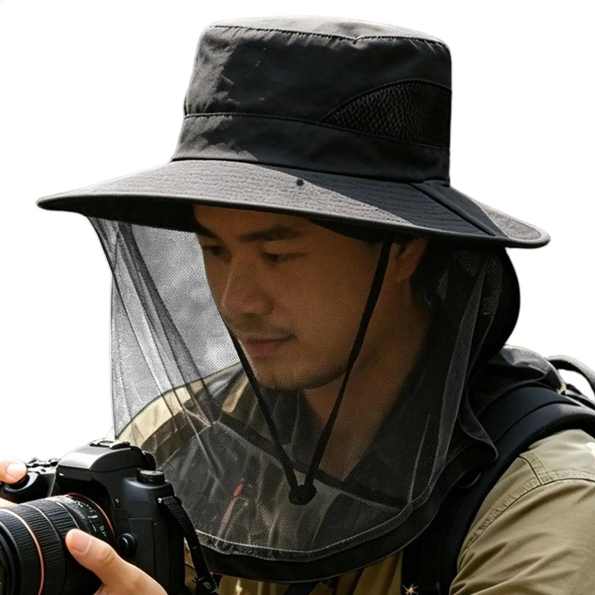 UV Sun Hat with Neck Flap & Mesh | Fishing Hiking Bucket Hat
