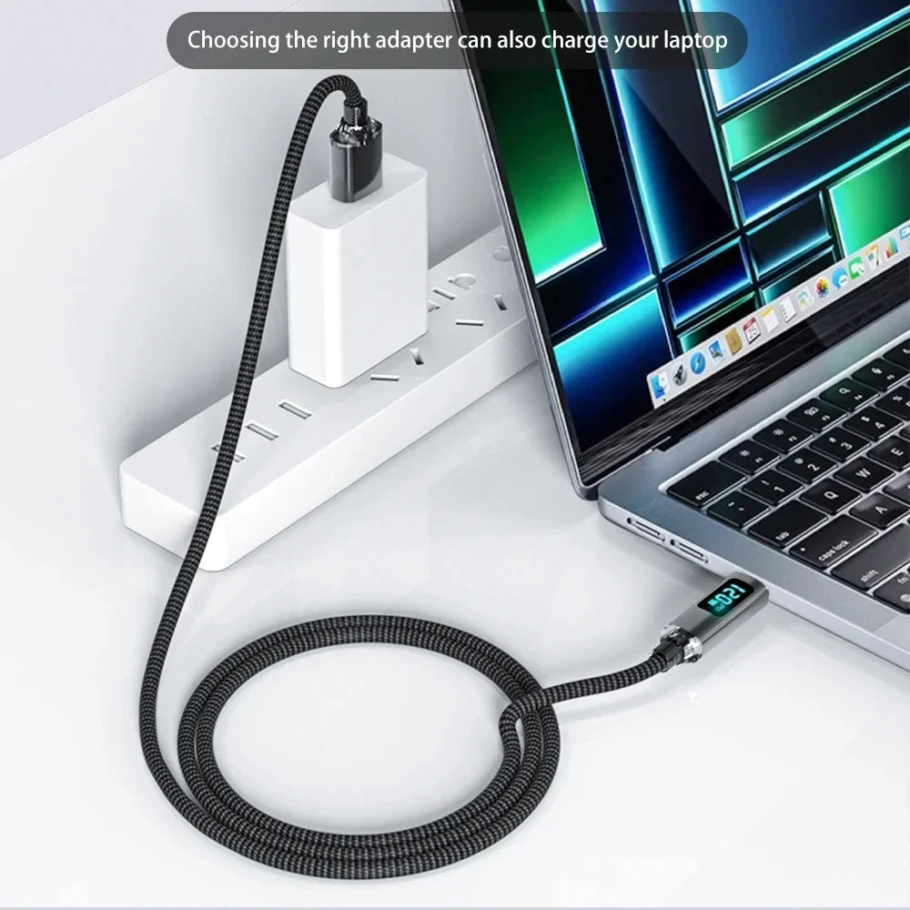 120W USB-C to C 6A Fast Charging Cable with Digital Display