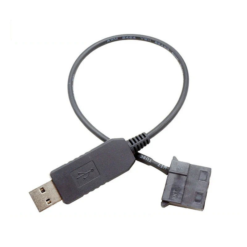 USB to 4-Pin PWM 5V–12V Boost Cable for PC Cooling Fans