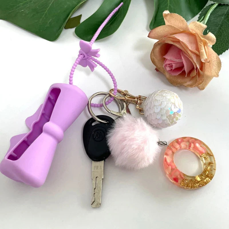 Silicone Lipstick Holder Keychain | Peanut Shape Lip Balm Cover