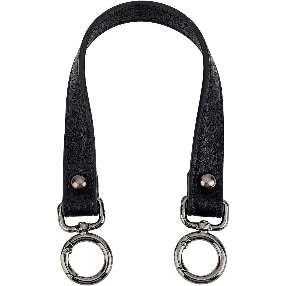 Genuine Leather Bag Strap 14.37" Black Purse Handle Replacement