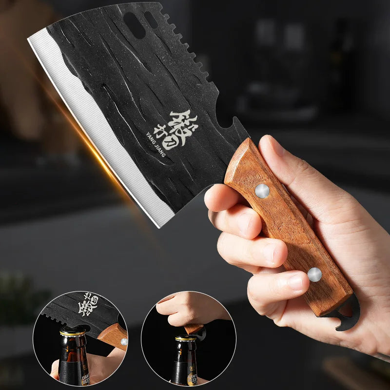 PLYS Forged Stainless Steel Chef Knife – Solid Wood Handle