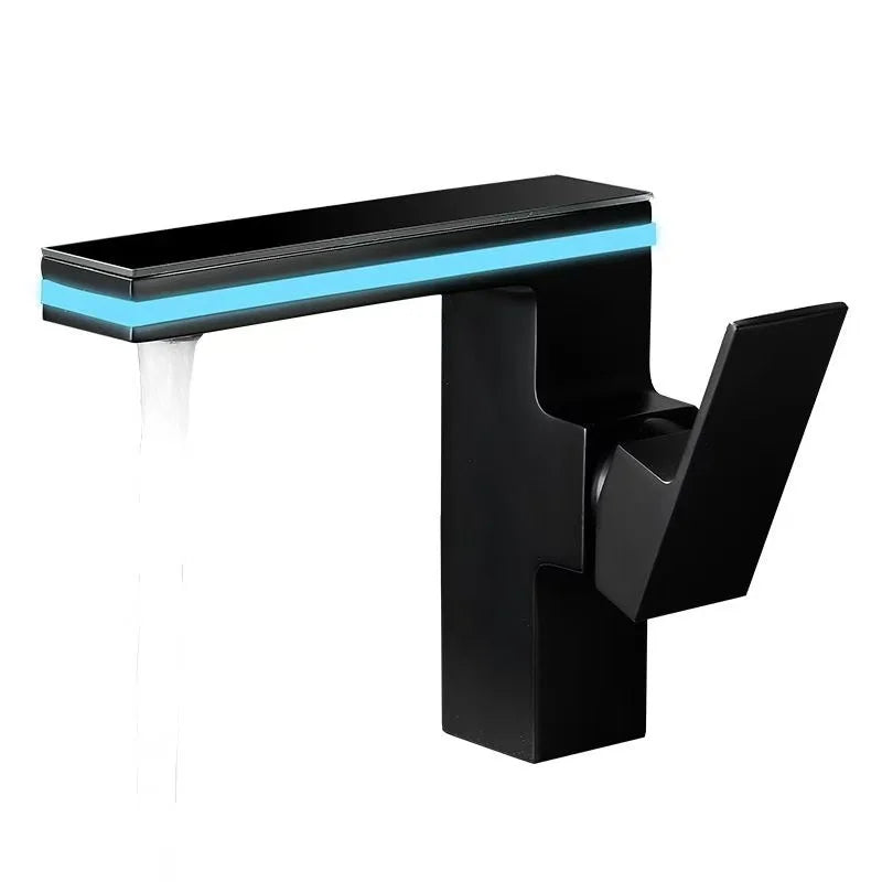 LED Temperature Sensing Basin Faucet | Single Handle Chrome