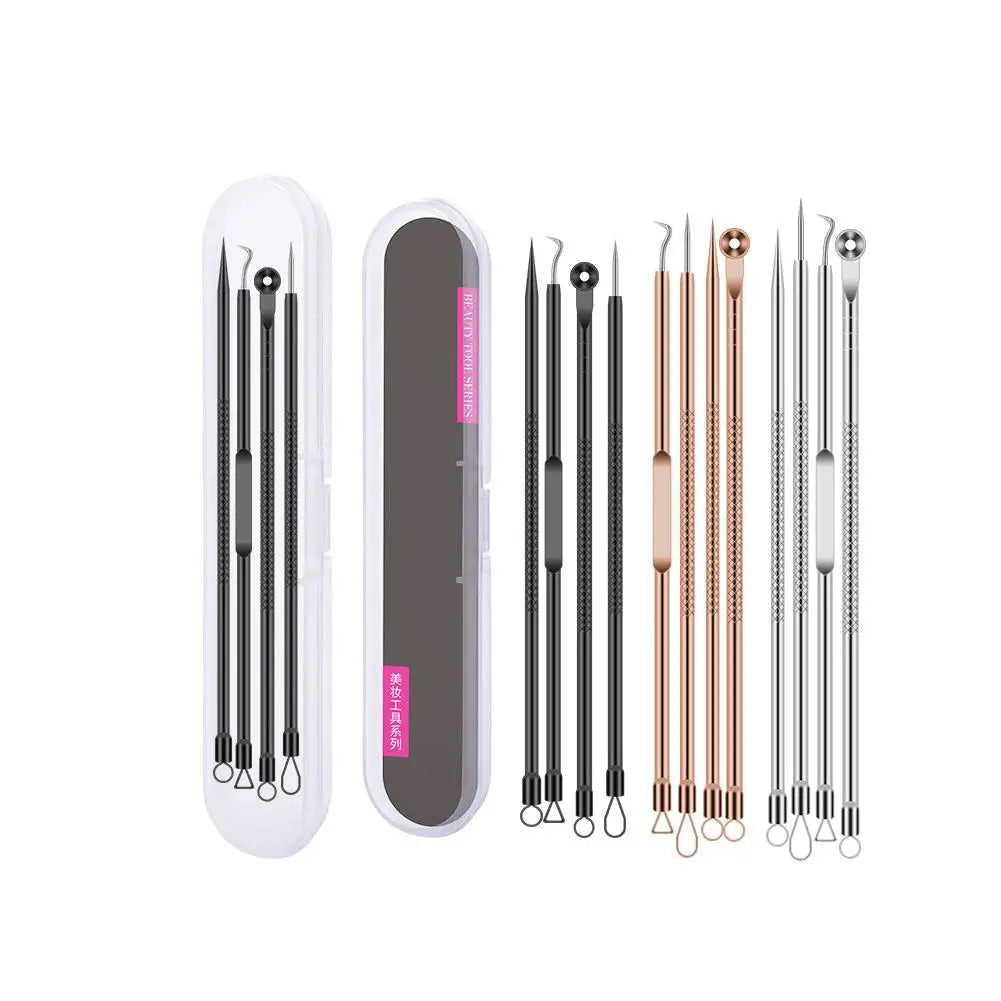4-Piece Blackhead Remover Tool Set – Stainless Steel Acne Kit