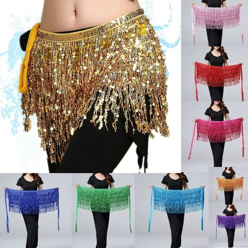 Shiny Sequin Tassel Belly Dance Waist Chain Belt – Women