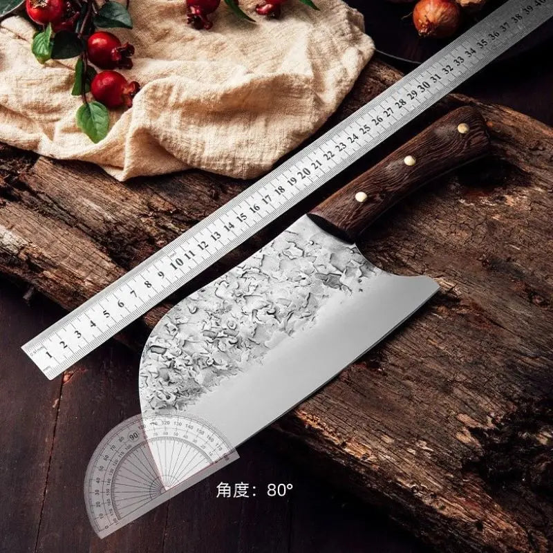 Handmade Full Tang Forged Chef Knife – High-Carbon Steel & Wood