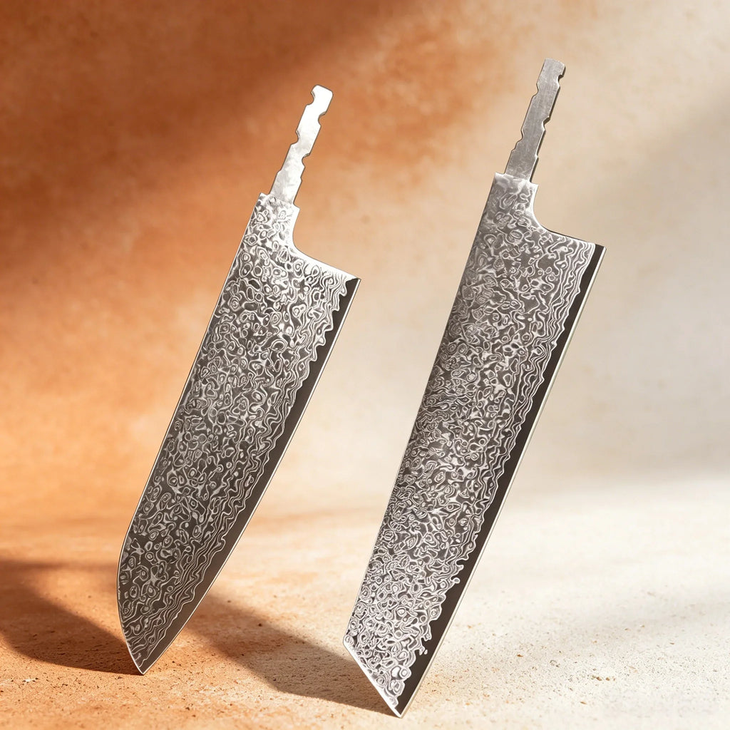 Damascus Steel DIY Knife Blank – Hand-Forged Cleaver Blade