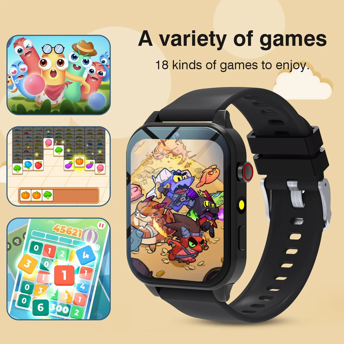 Kids' Smart Watch 1.83" | Camera, 18 Games & LED Flashlight
