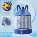 Striped Dry-Wet Separation Backpack – 10L Beach & Pool Bag