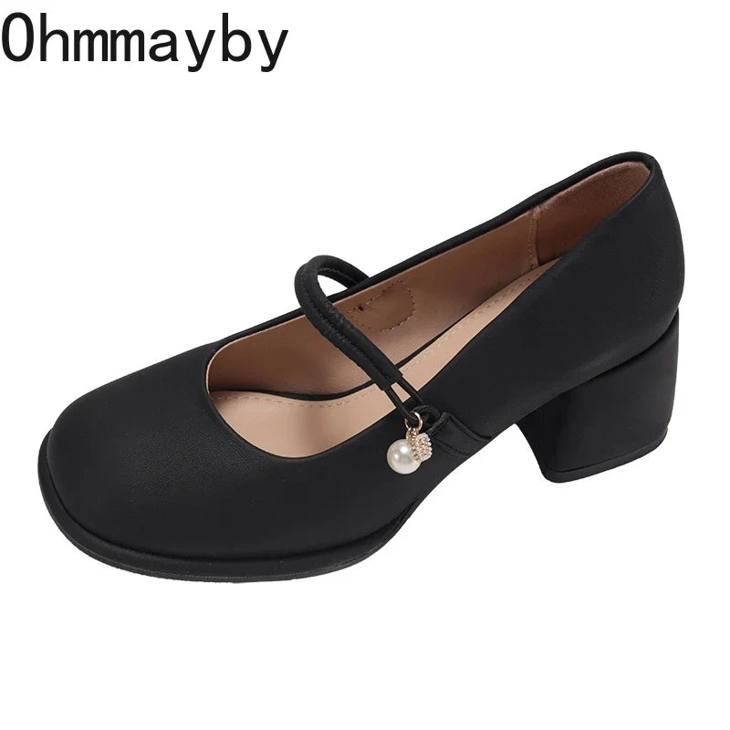 Women's Mary Jane Block Heel Pumps – Square Toe Dress Shoes