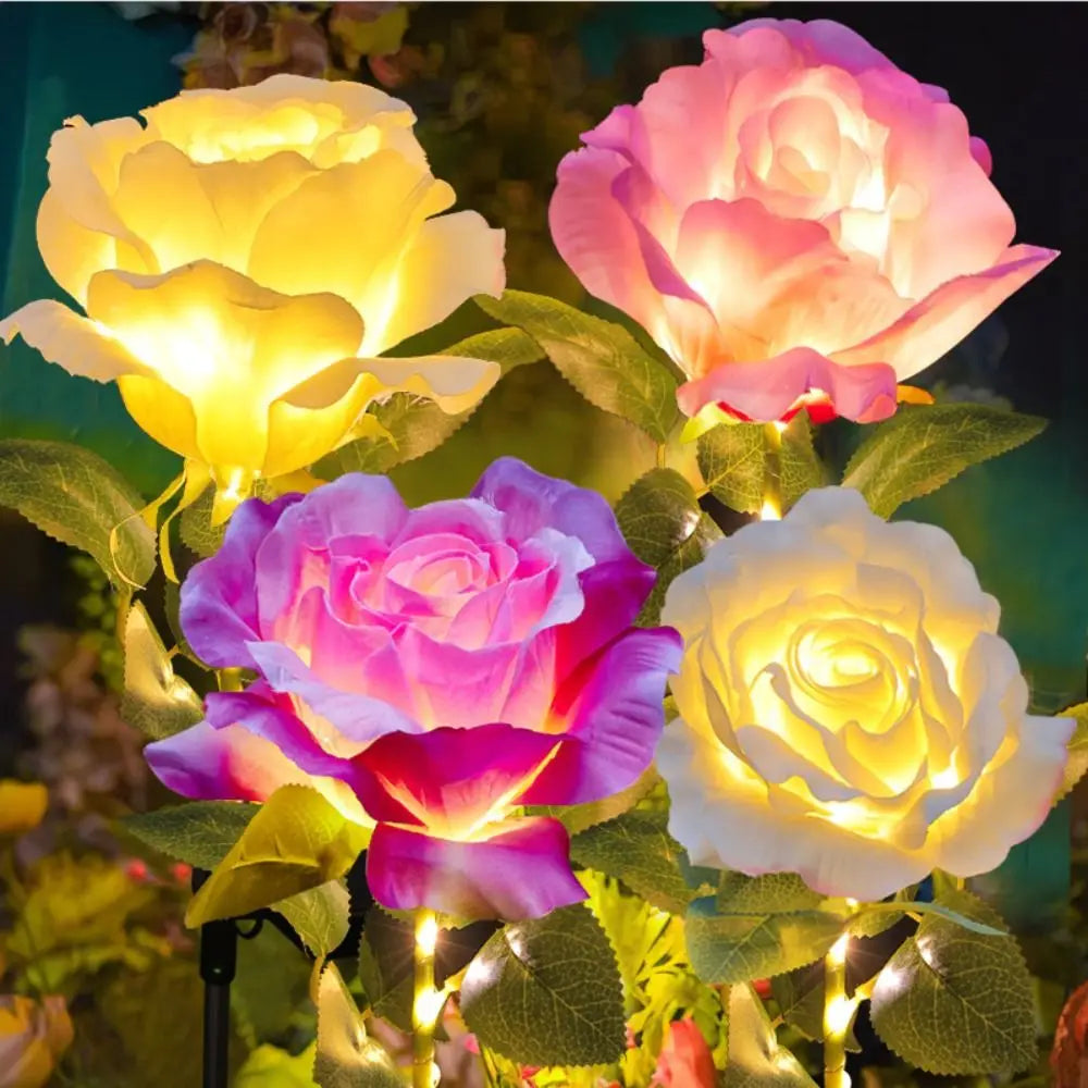 Solar Rose Garden Stake Light | 8 Modes, IP65, 80cm Tall