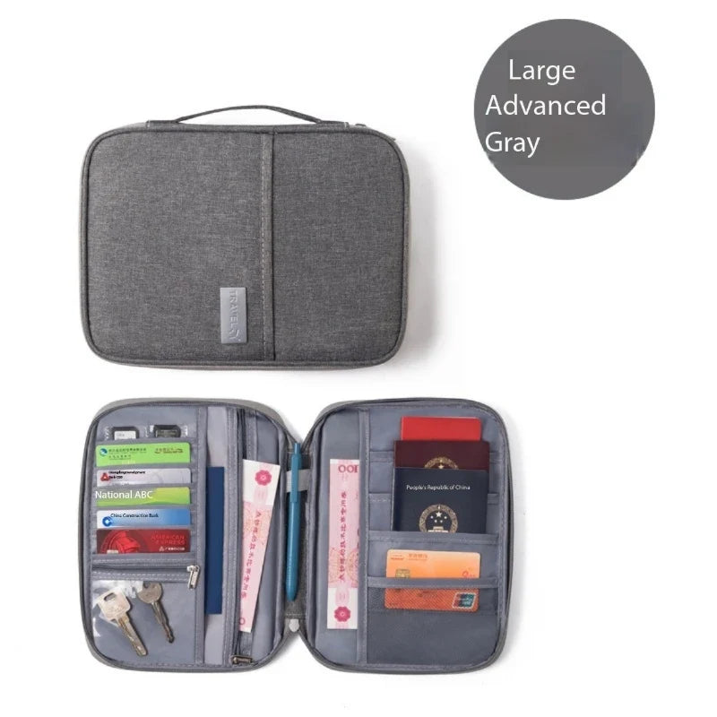 Travel Document Organizer Waterproof Passport Holder RFID Blocking