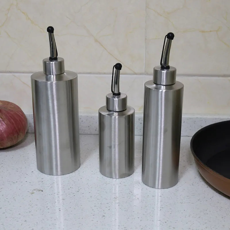 Stainless Steel Oil & Seasoning Bottle | Leakproof 250–550ml