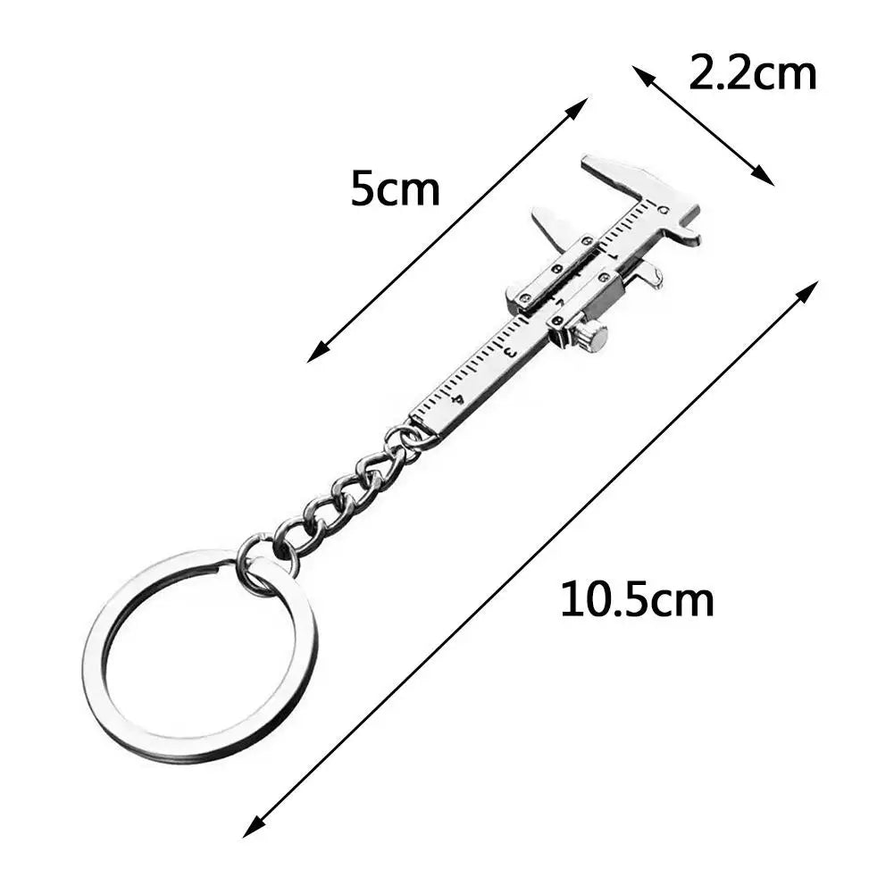 Mini Vernier Caliper Keychain – Stainless Steel Novelty Pendant