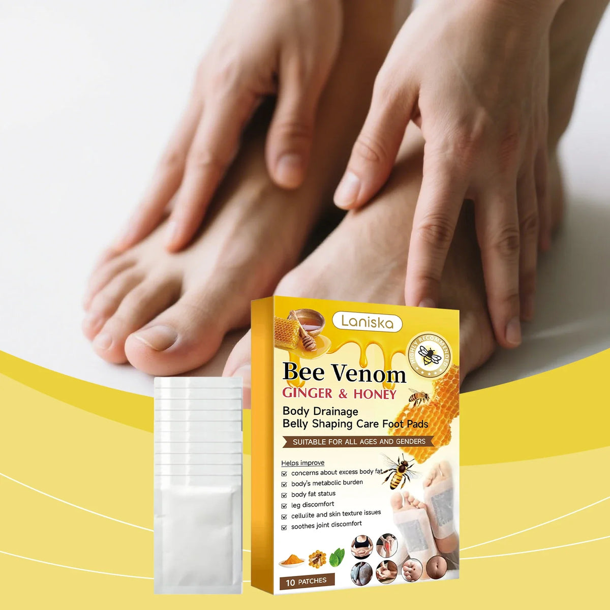 Bee Venom & Ginger Foot Patches – Moisturizing Foot Care