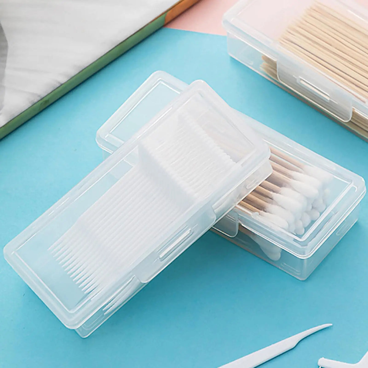 Transparent Cotton Swab Holder Travel Organizer Box
