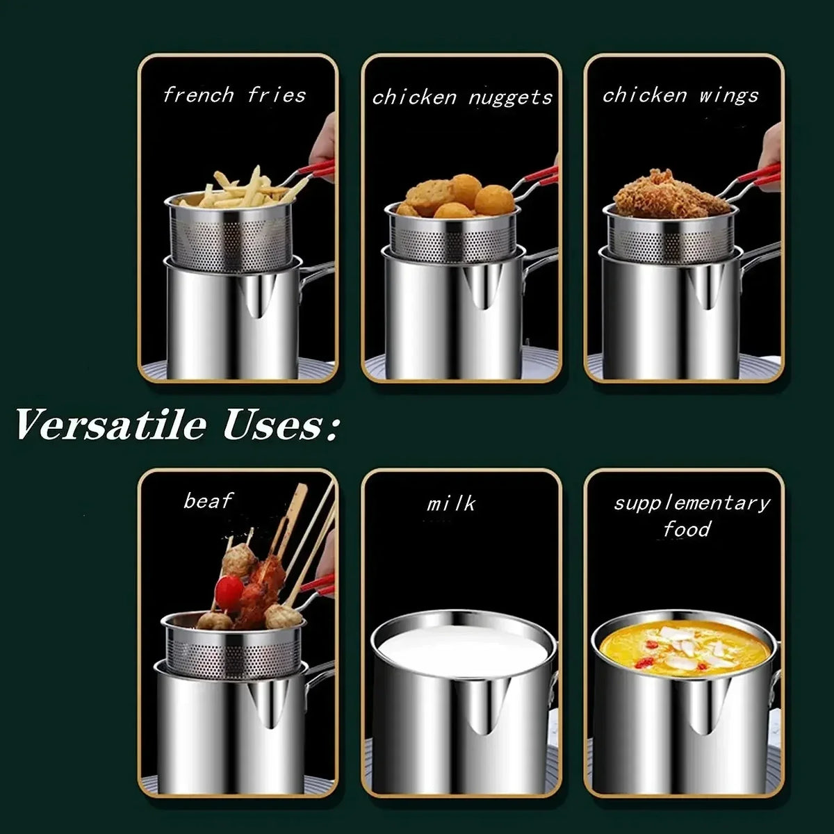 Stainless Steel Deep Fryer with Basket | Home & Commercial