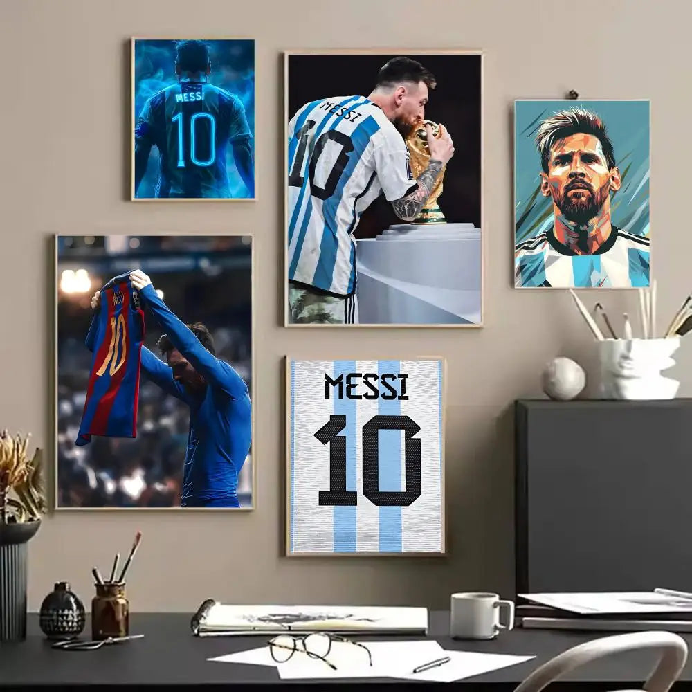 Football No.10 Messi Canvas Wall Art – Frameless Poster Print