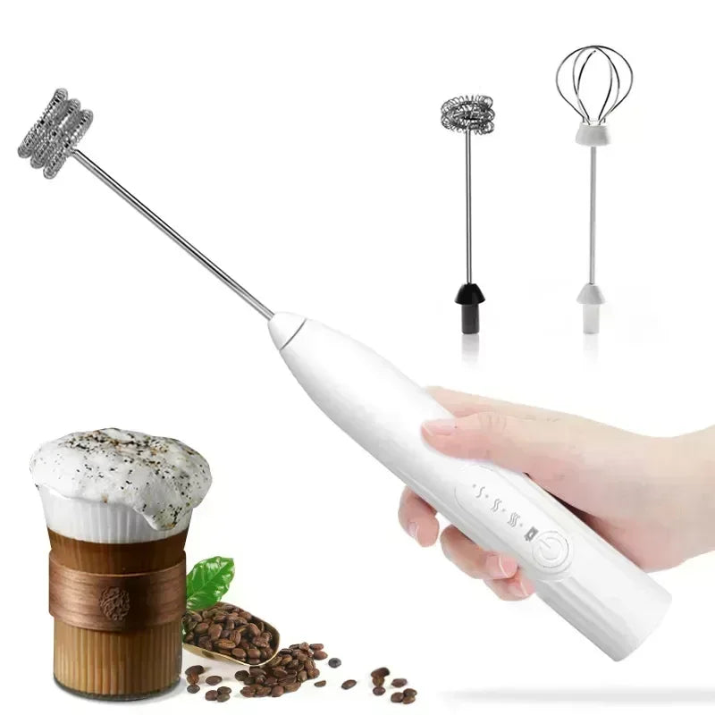 2-in-1 USB Electric Egg Beater & Milk Frother | Mini Mixer