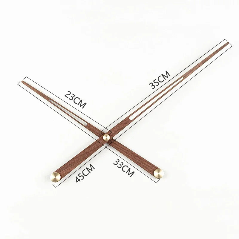 Black Walnut Wood DIY Wall Clock Hands & Brass Large Torque Movement