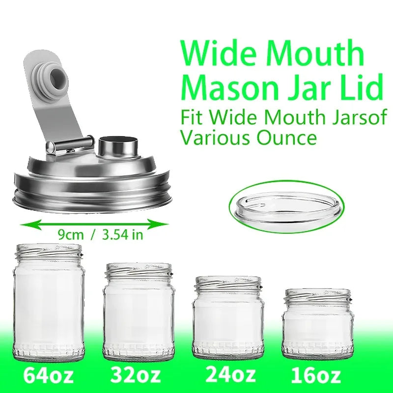 Mason Jar Stainless Steel Pour Spout Lid | 86mm Wide Mouth