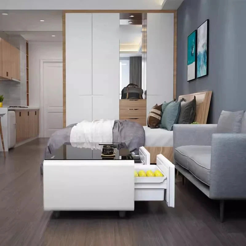 TB-90 Smart Coffee Table with Built-In Fridge & Wireless Charging