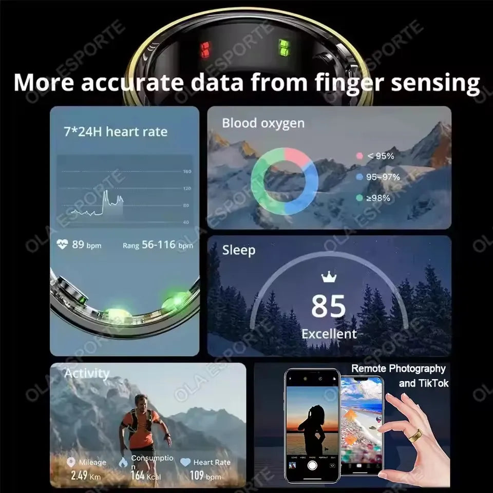 2025 Smart Ring Blood Pressure Heart Rate Sleep Monitoring Smartring