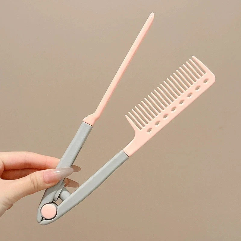 V-Shaped Loop Hair Straightening Brush for Wigs & Salons