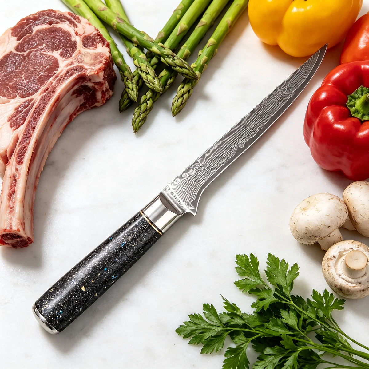 Damascus Steel 67-Layer Boning Knife – Sharp Chef Blade