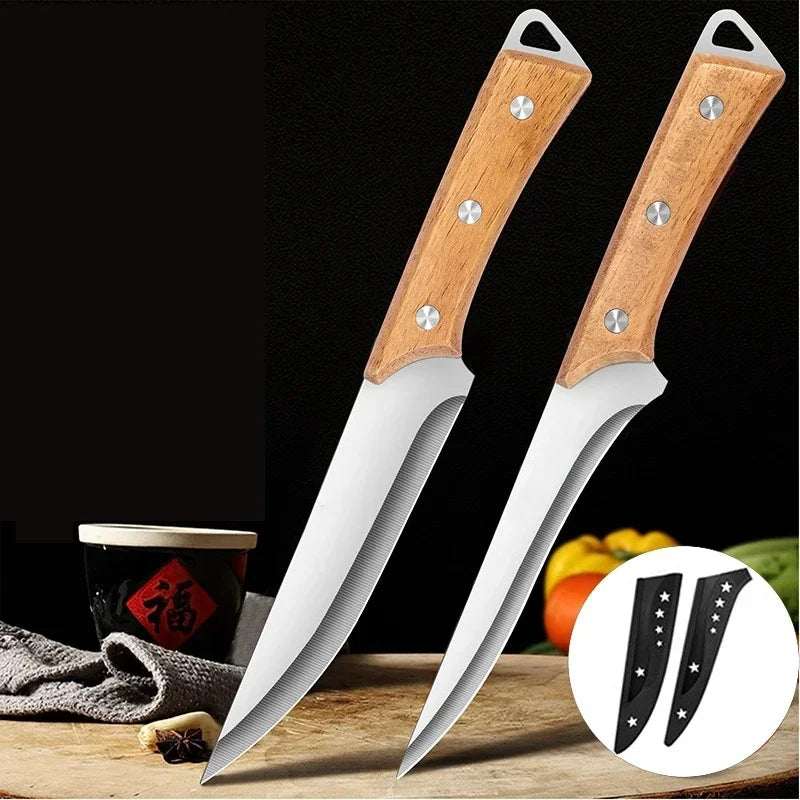 SHENJIU Stainless Steel Fillet & Boning Knife – Wood Handle