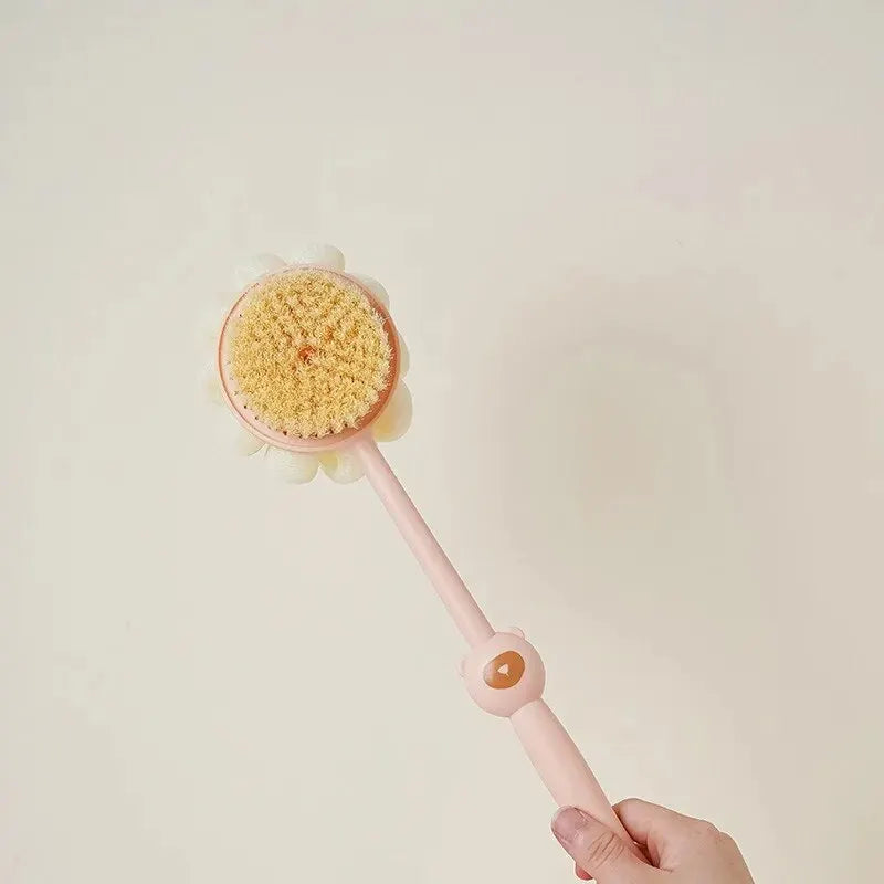 Double-Sided Silicone Body Brush | Long Handle Back Scrubber