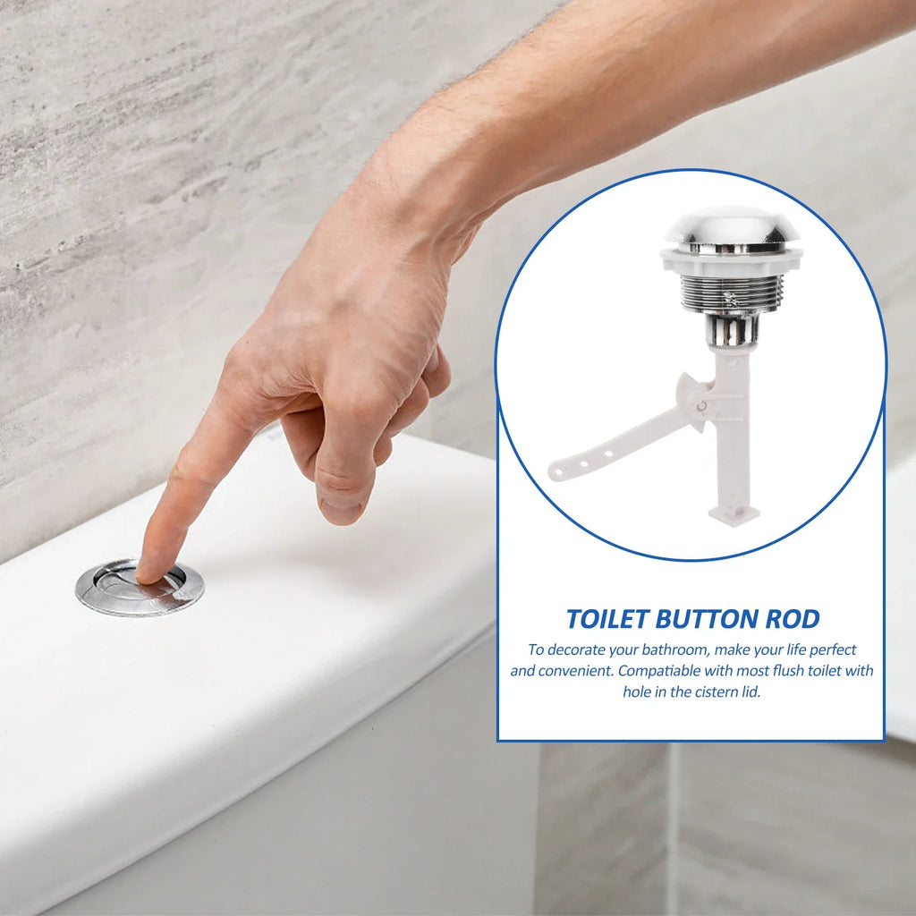 Push Button Toilet Flush Kits Rods Round Valve Seat Water Tank Home